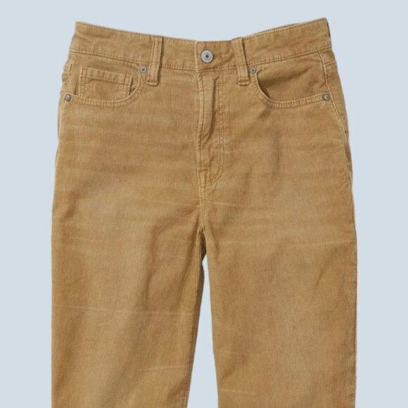 AMERICAN EAGLE Mom Straight Corduroy Pant Sz 000 Tan - Picture 2 of 8